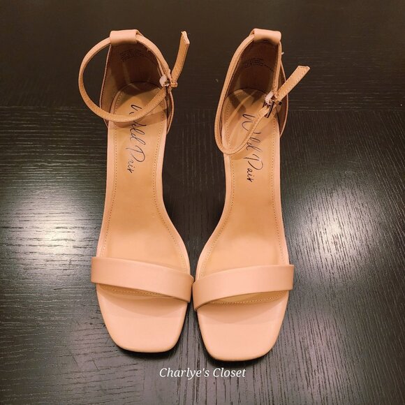 Wild Pair‎ Bethie Open-Toe Nude Minimalist Capsule Heels 10M NWB - Picture 3 of 15